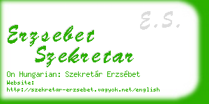 erzsebet szekretar business card